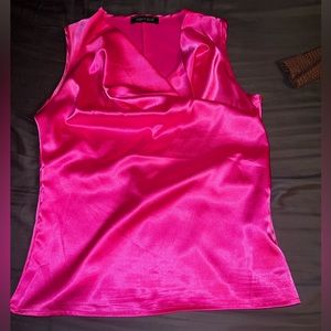 Hot pink silk top great for work or social events!